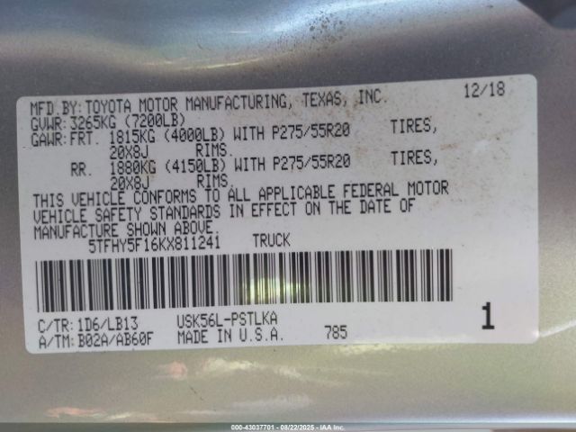 Toyota Tundra Limited 5.7l V8 Image 10