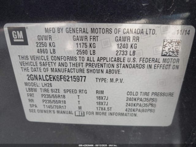 Chevrolet Equinox 2lt Image 13